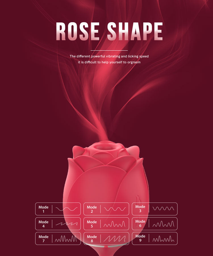 S389-5 Wholesale sucking rose vibrator for women G sopt rose toy with 9 vibration nipple clitoral stimulator