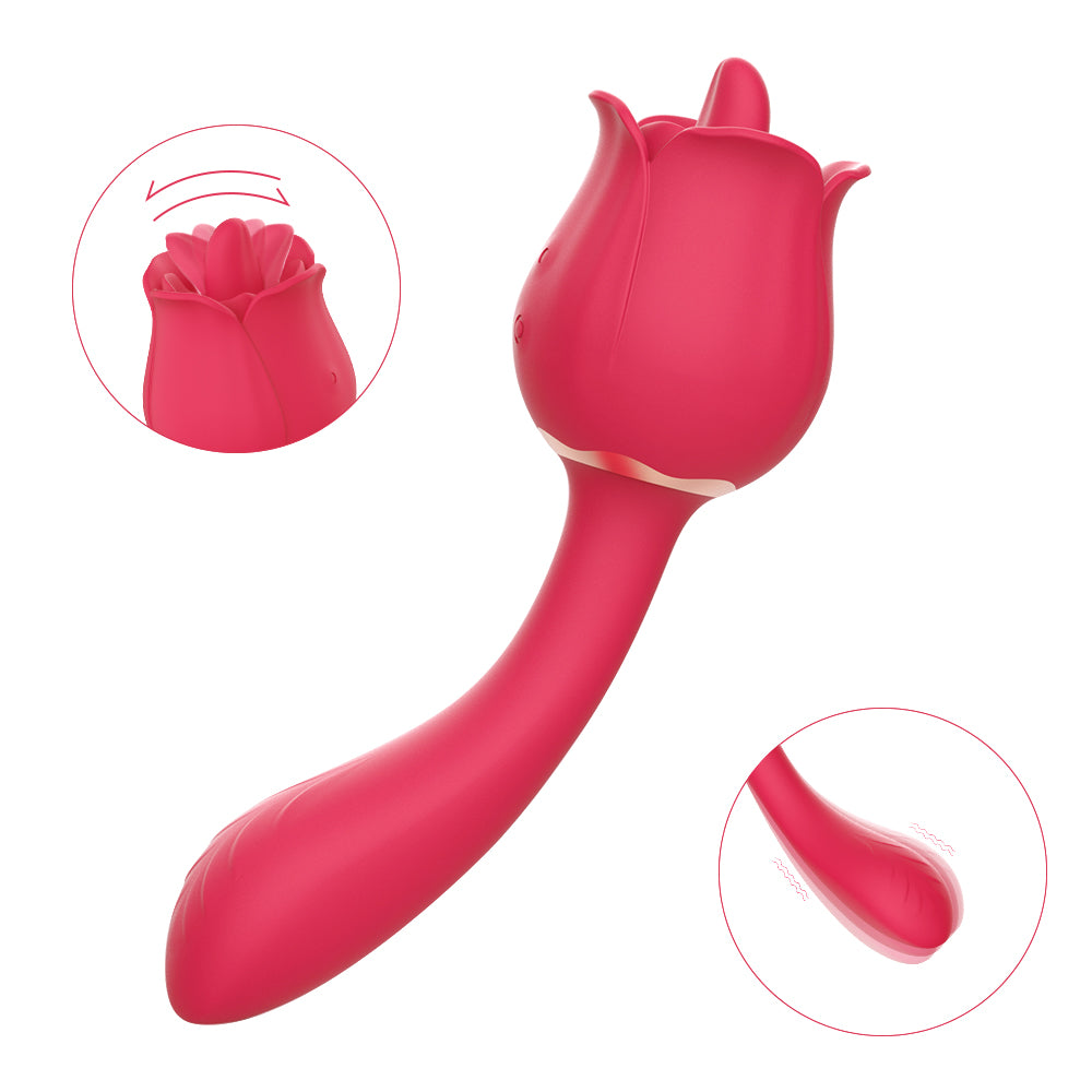 S361-2 drop shipping adult female rose tongue vibrator g spot sex toys for woman rose vibrator