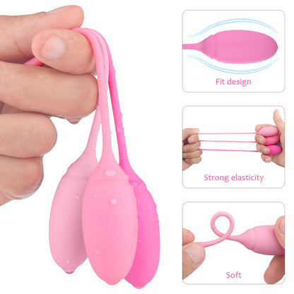 S223-2  silicone natural women vaginal pelvic floor exerciser ben wa balls kegel balls set for tightening massager