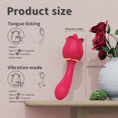 S361-2 drop shipping adult female rose tongue vibrator g spot sex toys for woman rose vibrator