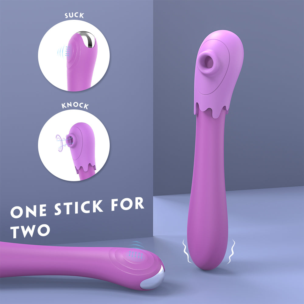 S343 New Arrival Eggplant G spot Nipple Clitoris stimulation sucking vibrator for women