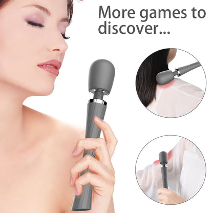 D2808  drop shipping soft silicone hand held massage vibrator wand massage for neck shoulder back body