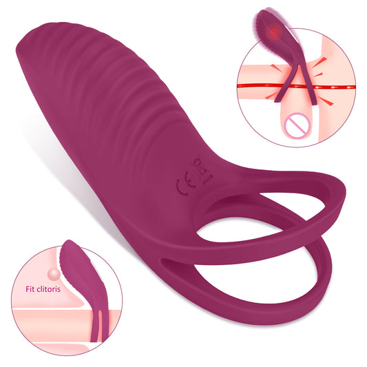 H007  rechargeable strong vibration cock ring vibrator penis massage man vibrating sex penis ring