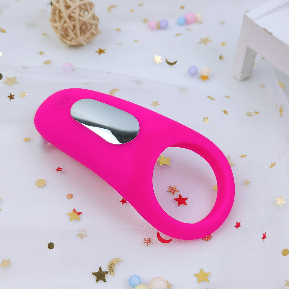 S045  adult product Full Silicone Vibrating Cock Ring waterproof rechargeable penis ring vibrator for couples