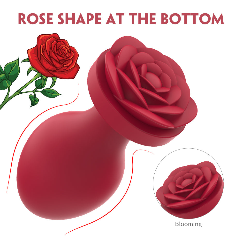 S375  drop shipping silicone rose sex toys rose black anal massager butt plug anal plug set