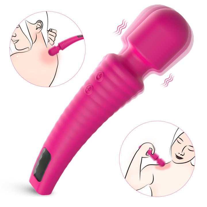 S042  Mini Waterproof Handheld Vibration Cordless Wand Massager for Neck Shoulder Back Body Massage Gun