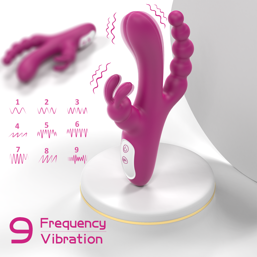 S491 consoladores para mujer 3 in 1 Clitoris G spot Anus stimulation rabbit vibrator for women couple with 9 vibrating modes