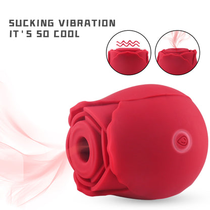 D3802 Masturbator tongue licking sucking vibrator clit sucker clitoral stimulator pink red vibrating rose sex toy rose vibrator