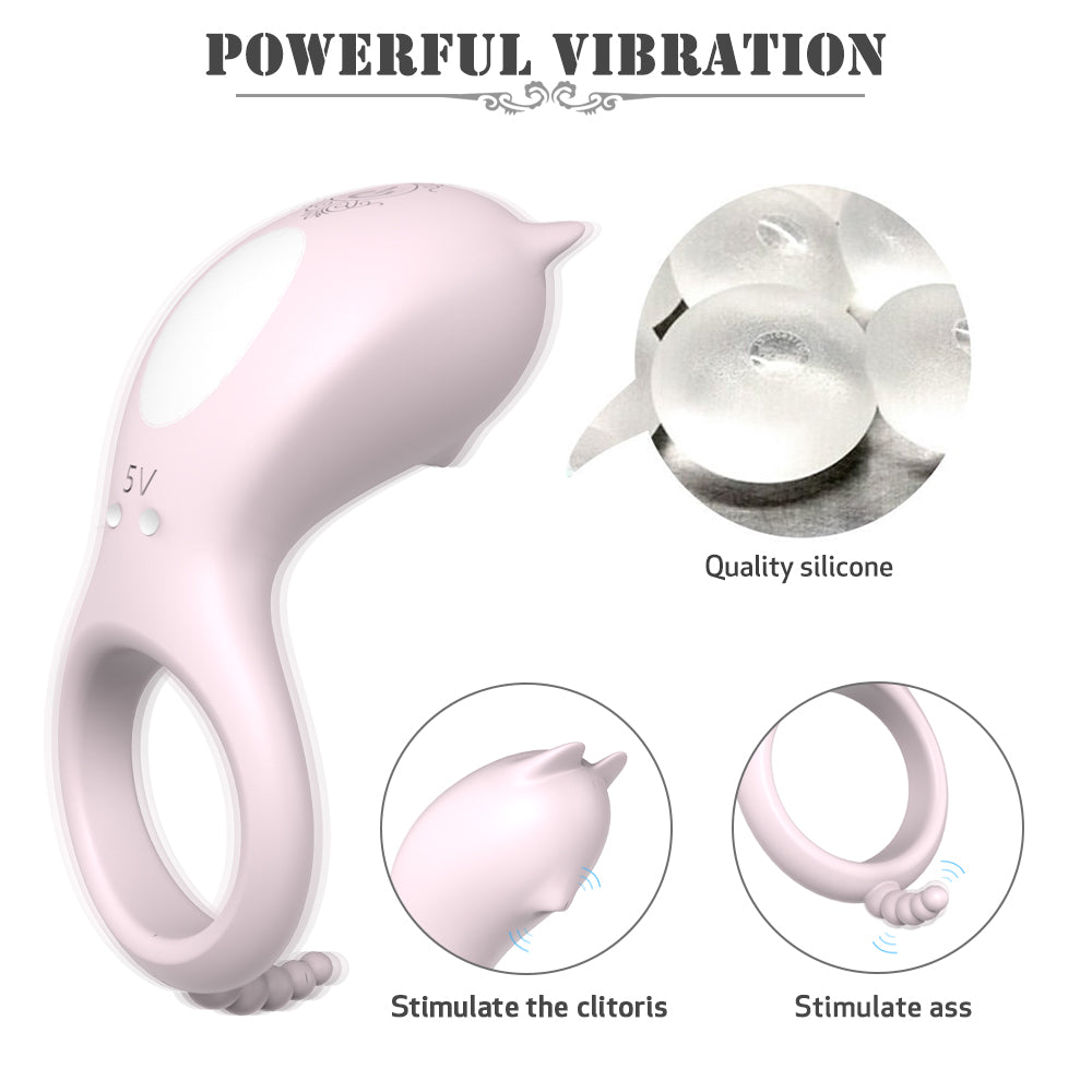 S084 Cora  full silicone rechargeable ass dream pink series adult penis ring for couples sexual life of the vibrating cock ring