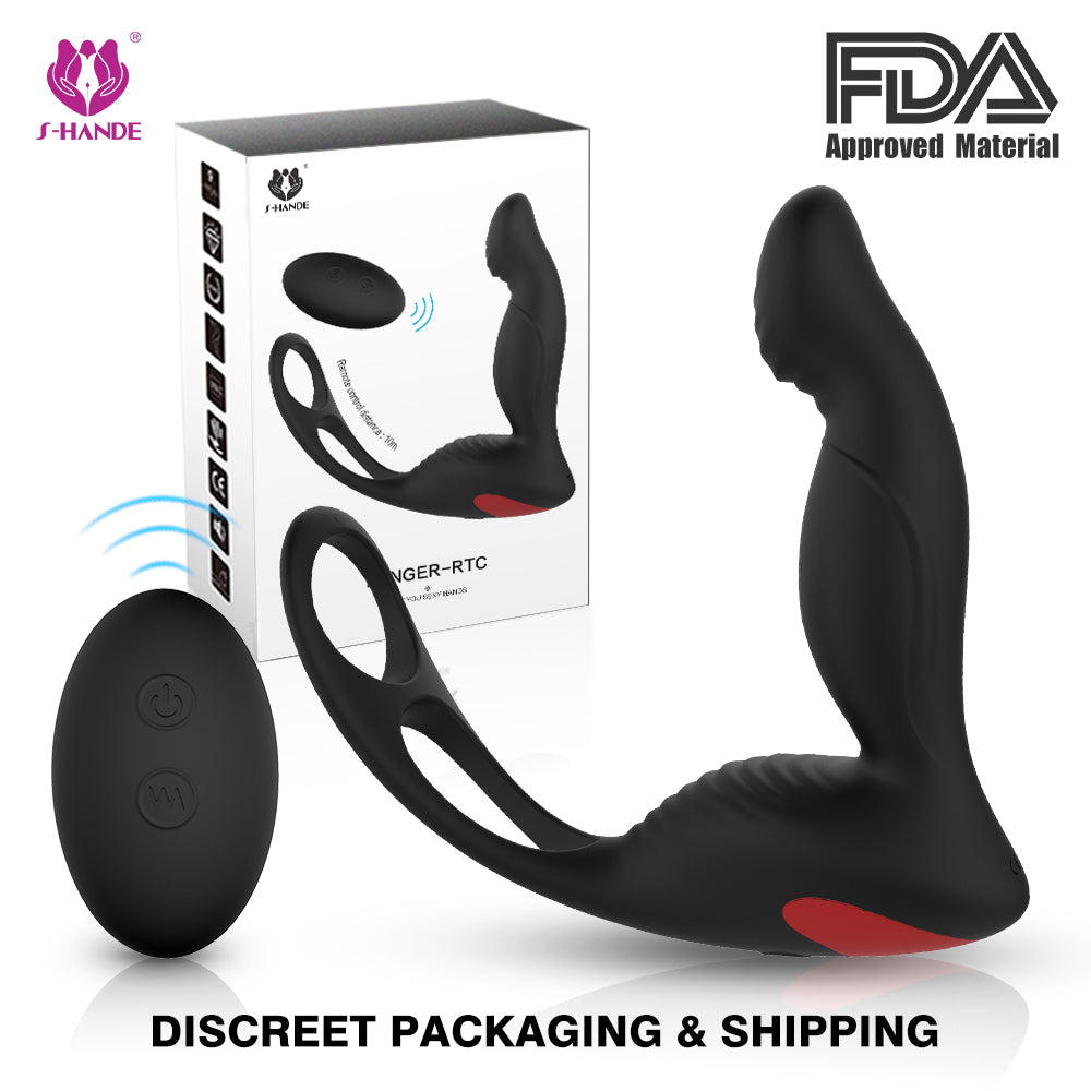 S070-2 High-tech remote control Prostate Massage with penis ring Vibrating and rechargeable Anal Stimulator Prostata Massager