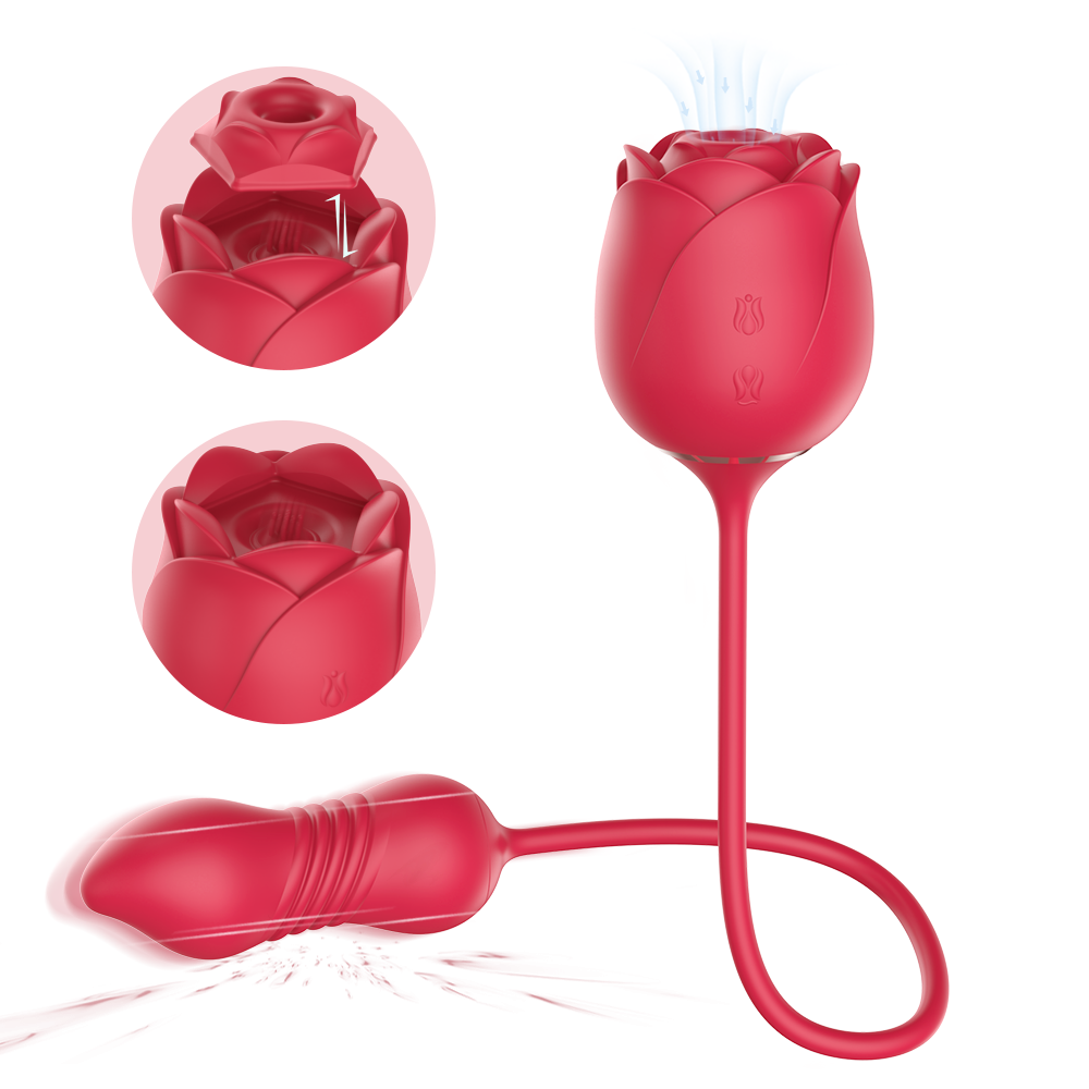 S389-5 Wholesale sucking rose vibrator for women G sopt rose toy with 9 vibration nipple clitoral stimulator