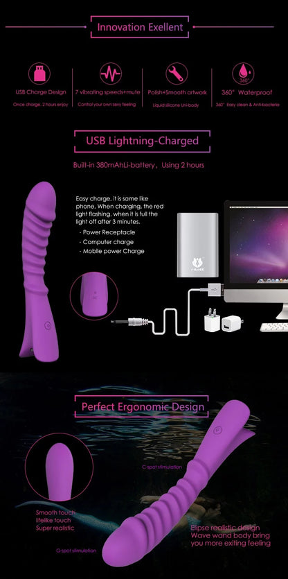 S025 Hot sale Silicone G Spot 9 Vibration modes Vibrating vibrator sex toy women adult