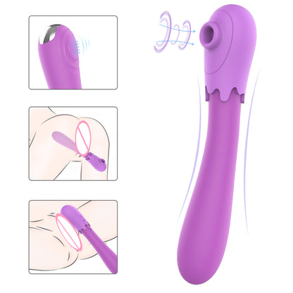 S343 New Arrival Eggplant G spot Nipple Clitoris stimulation sucking vibrator for women