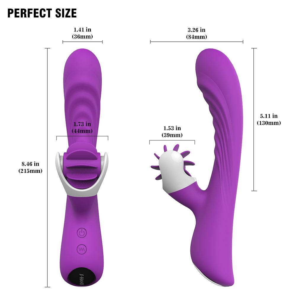 S076  new released heated girls masturbation tongue sex toy rabbit vibrator clitoral sucking vibrator customized factory