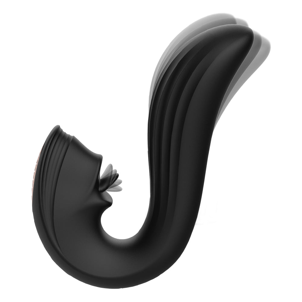 S340 New Arrival Velvet Kiss streamlined design G spot tongue licking vibrator for women