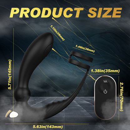 S416-2 remote control silicone male prostate massager cock ring sex toys for men