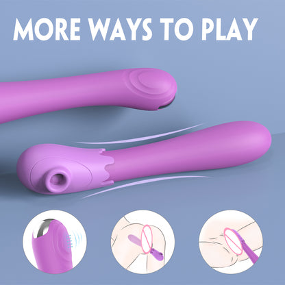 S343 New Arrival Eggplant G spot Nipple Clitoris stimulation sucking vibrator for women