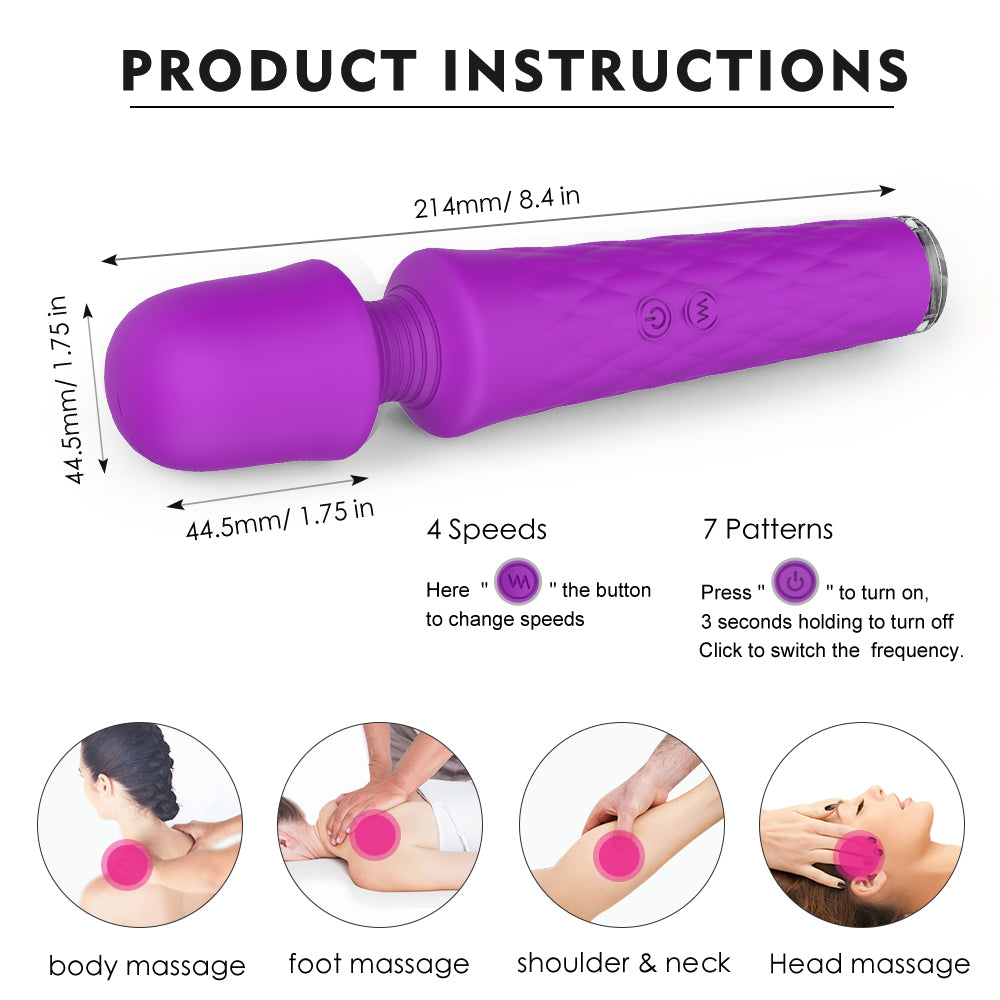 S218-2 soft grade Silicone portable electric vibrating hand-held body Wand massager