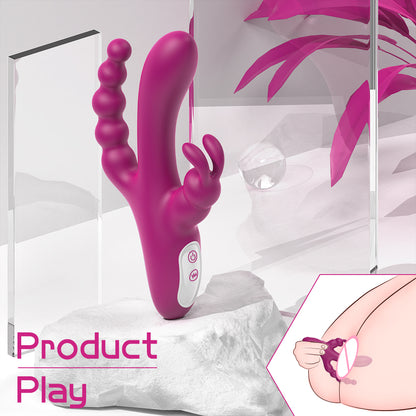 S491 consoladores para mujer 3 in 1 Clitoris G spot Anus stimulation rabbit vibrator for women couple with 9 vibrating modes