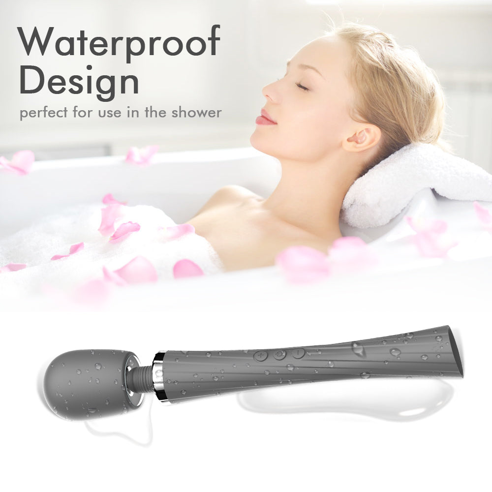 D2808  drop shipping soft silicone hand held massage vibrator wand massage for neck shoulder back body