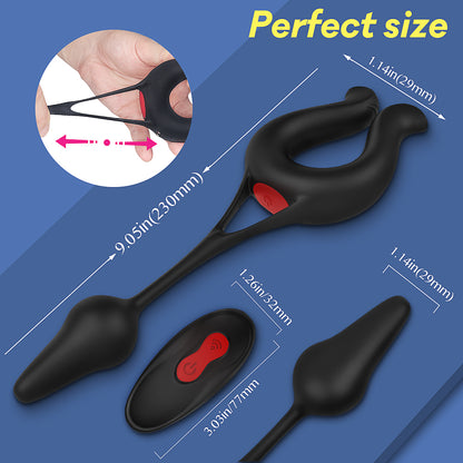 S278-2 sex toys cocking ring vibrator silicone mens penis vibrating cock ring with anal stimulation