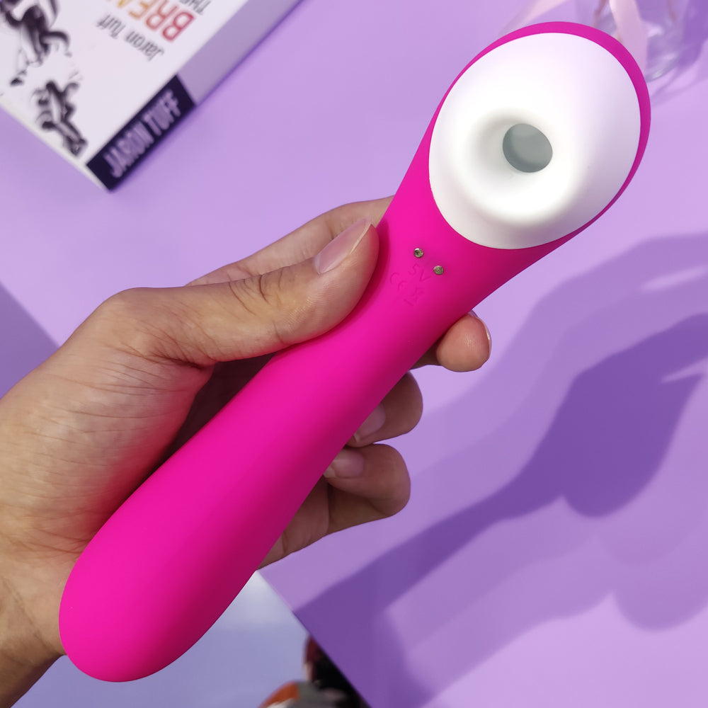 S098 9*9 Vibration Silicone Vaginal Massage G Spot Clitoris Pussy Nipple Sucker Sucking Vibrator For Women Flirt