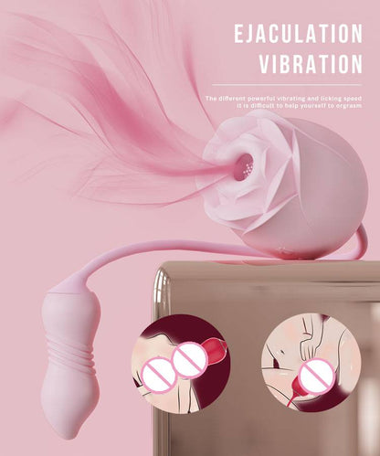 S389-5 Wholesale sucking rose vibrator for women G sopt rose toy with 9 vibration nipple clitoral stimulator