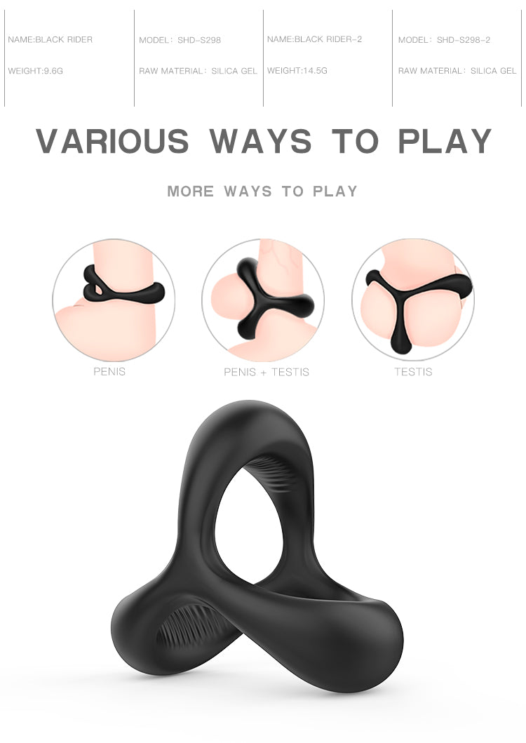 S298-2 delay ejaculation glans penis cage cock sex toys rings sleeve triple  black cock rings for men – Dollunion