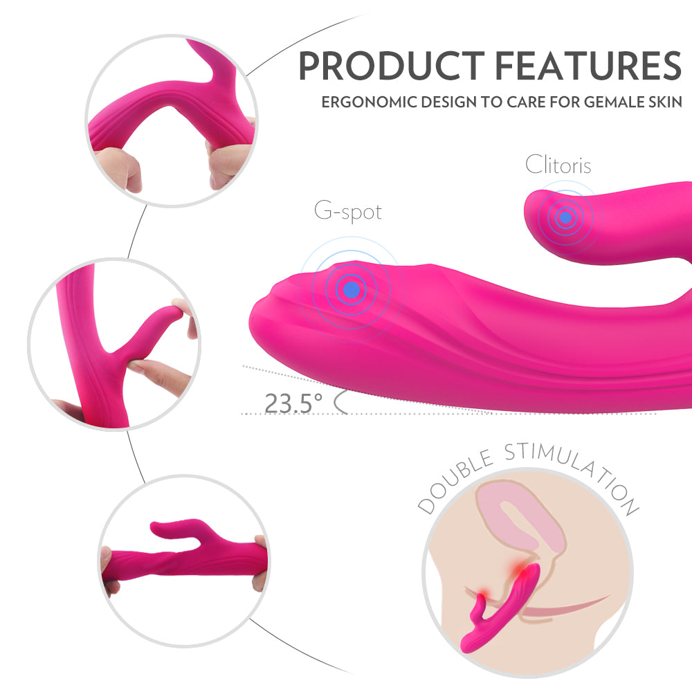 S185  Rechargeable 100% waterproof silicone Finger rabbit vibrator female sex toy vagina vibrator for masturbation