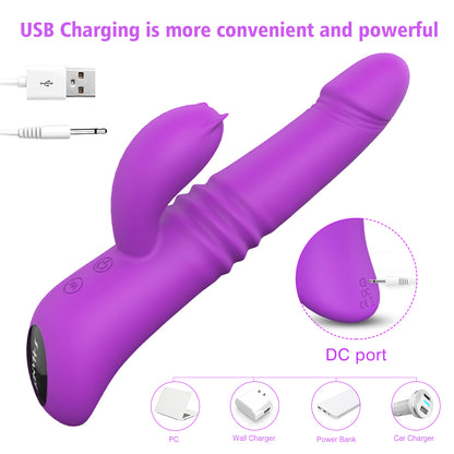 S030  9 frequency scaling modes heating function double motor rabbit vibrator for women masturbation sex toy