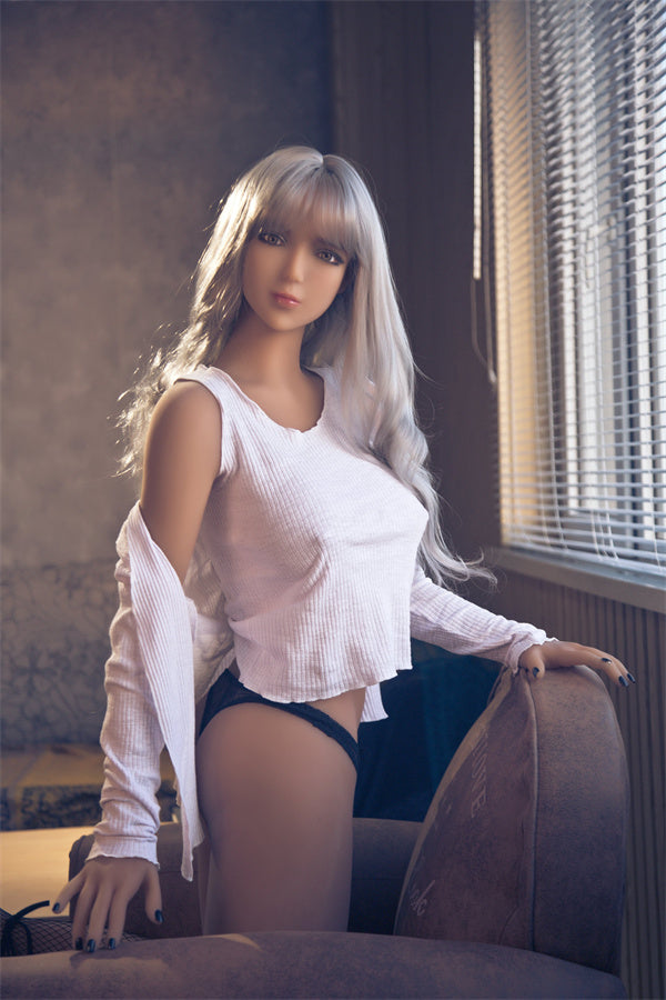 QITA 170cm Rory Life-Size Mature Chubby Silver Long Hair Mature Sex Doll