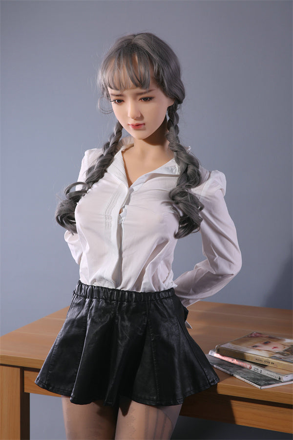 QITA 168cm  Katie Real Life Full Size Beautiful Elegant Grey Hair Japanese Sex Doll