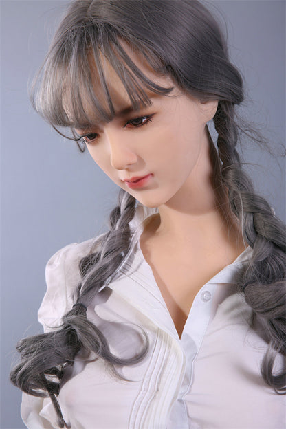 QITA 168cm  Katie Real Life Full Size Beautiful Elegant Grey Hair Japanese Sex Doll