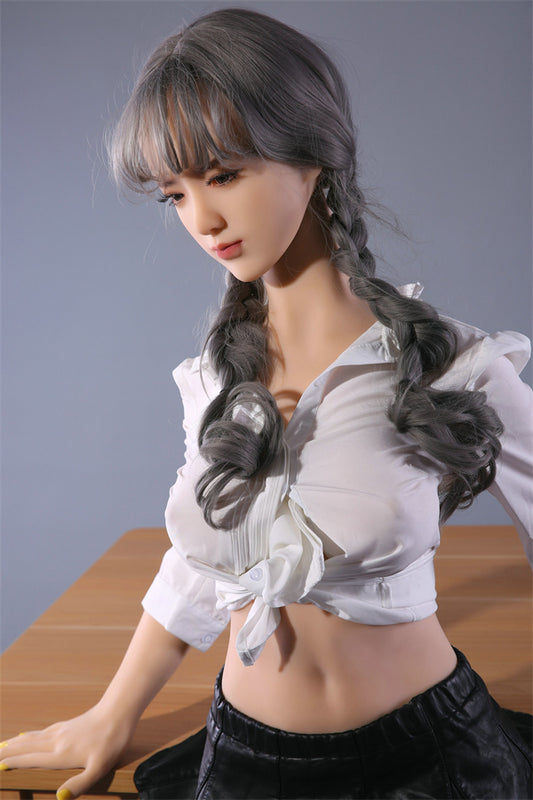 QITA 168cm  Katie Real Life Full Size Beautiful Elegant Grey Hair Japanese Sex Doll