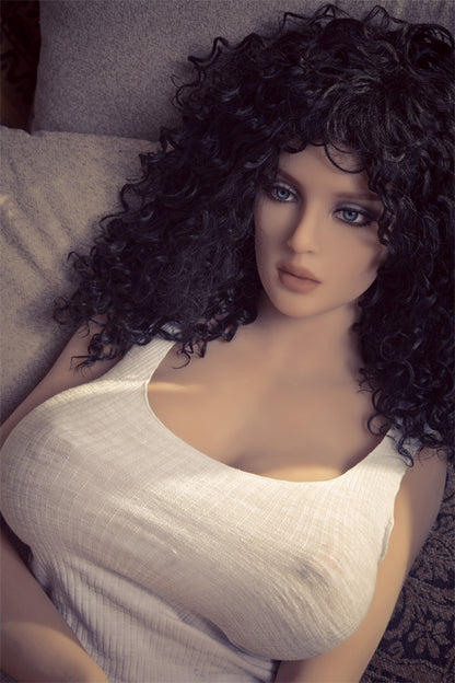 QITA 165cm Maliyah  Hot Selling  Sexy Busty Mature Black Long Curly Hair BBW Sex Doll